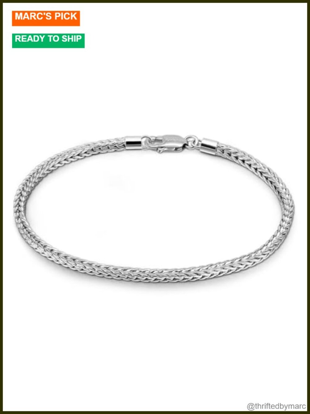 925 Sterling Silver 2MM Chopin Chain Bracelet Women Stackable Figaro Box Snake